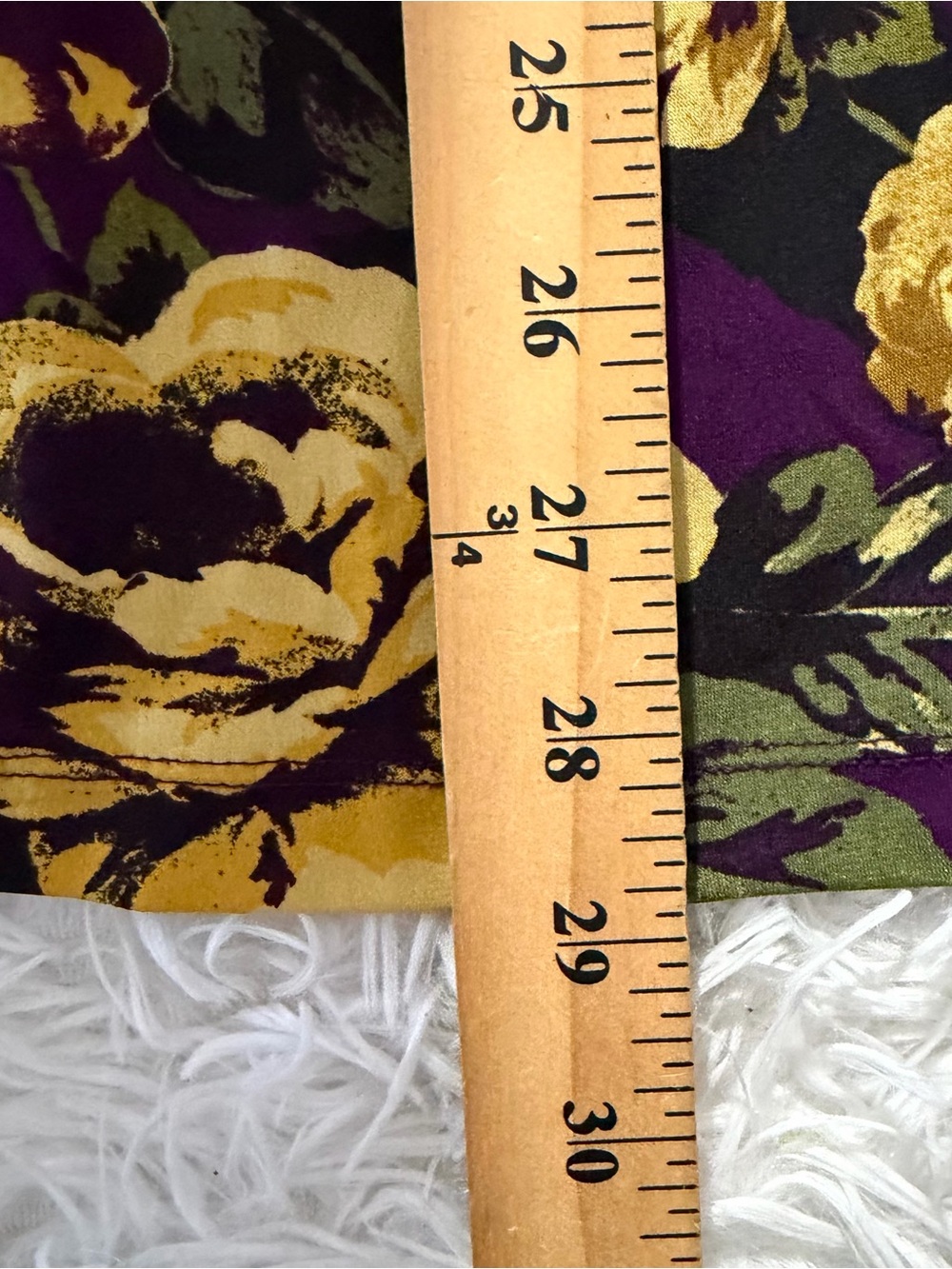Susan Graver Womens 3X Liquid Knit Floral Top Purple Yellow Bell Sleeve Office - Picture 5 of 7